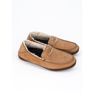 Olukai Womens 7 Pa'ani Slipper Suede with Real Sheep Fur Lining Slip On Slipper